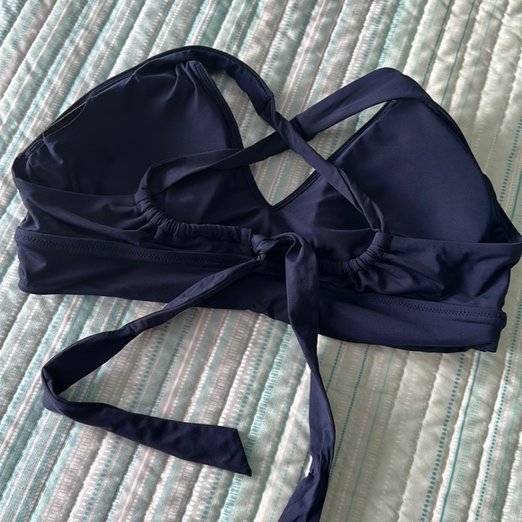 ATHLETA Halter Bikini Top Navy Large swim top - Picture 2 of 7